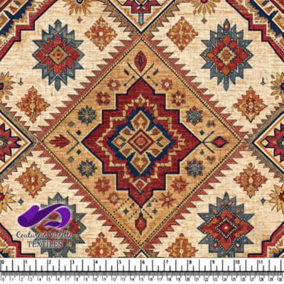 Traditional Aztec geometric pattern with shapes