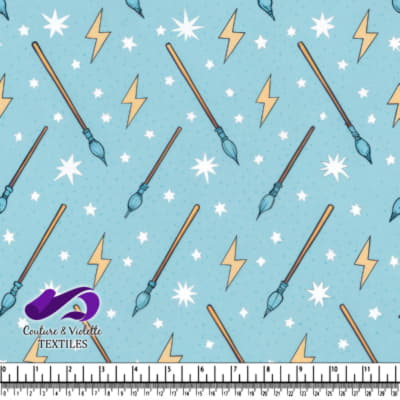 Magic wands lightning bolts and stars