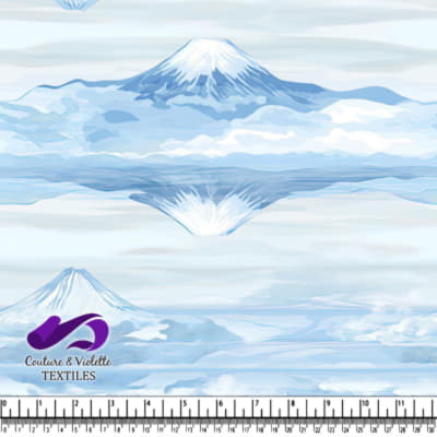 Serene Blue Mountain Landscape with Reflection Pattern