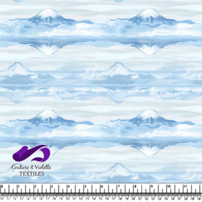 Serene Blue Mountain Landscape with Reflection Pattern