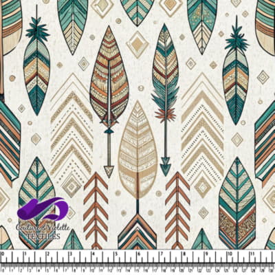 Boho Style Feather and Arrow Pattern