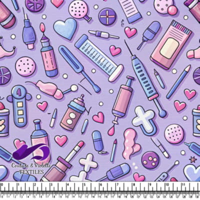 Cute Medical Supplies Pattern with Hearts and Pills