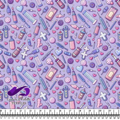 Cute Medical Supplies Pattern with Hearts and Pills