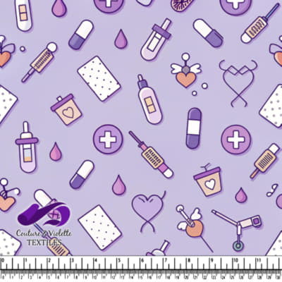 Medical and Healthcare Icons on Purple Background
