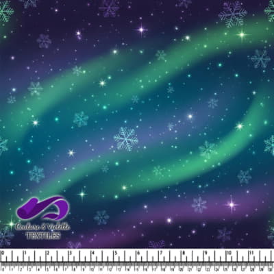 Aurora Borealis Northern Lights with Snowflakes Pattern
