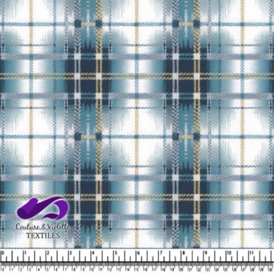 Blue and White Plaid Pattern Textile Design