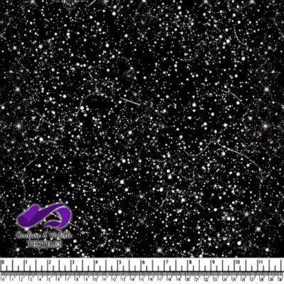 Motif de Ciel Étoilé avec Éclats Blancs sur Fond Noir