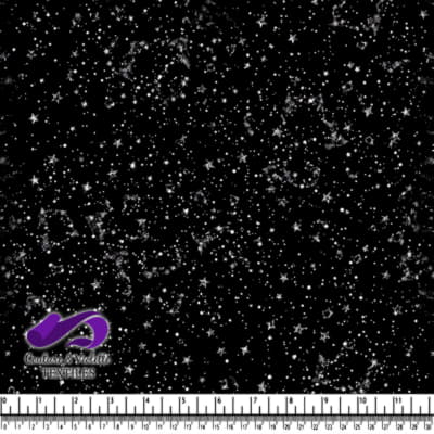 Black Starry Night Sky Pattern with White Stars