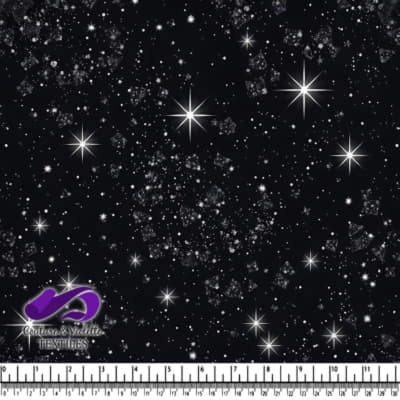 Black Starry Night Sky with Twinkling Stars Pattern