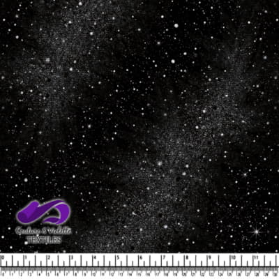 Black Starry Night Sky Fabric Pattern