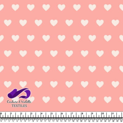 Pink Fabric Pattern with White Hearts