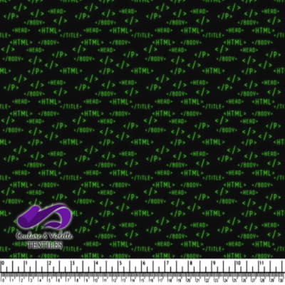 Motif de Code HTML sur Fond Noir