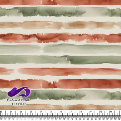Earth Tone Watercolor Horizontal Striped Textile Pattern