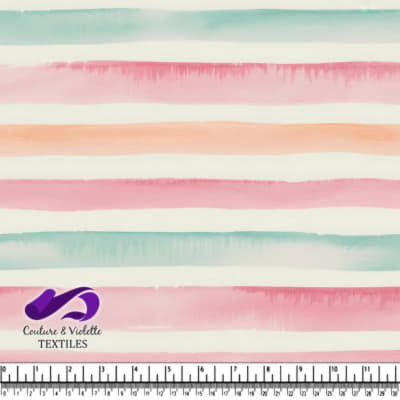 Motif Rayé Pastel Aquarelle