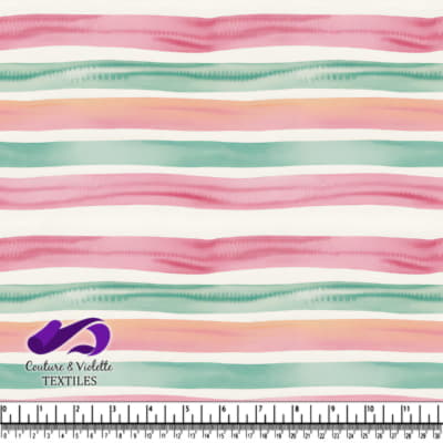 Watercolor Striped Fabric Pattern in Soft Pastel Colors