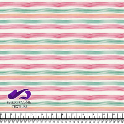 Watercolor Striped Fabric Pattern in Soft Pastel Colors