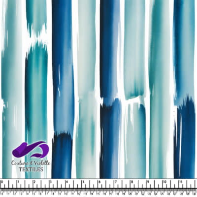 Rayures Verticales Aquarelle Bleues et Vertes