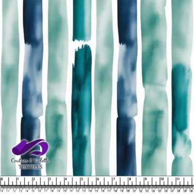 Motif de Traits de Pinceau Verticaux Abstraits en Tons de Bleu et de Vert