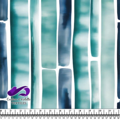 Imprimé Abstrait Rayé Vertical Bleu et Blanc