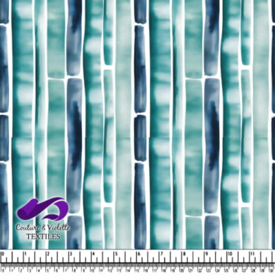 Imprimé Abstrait Rayé Vertical Bleu et Blanc