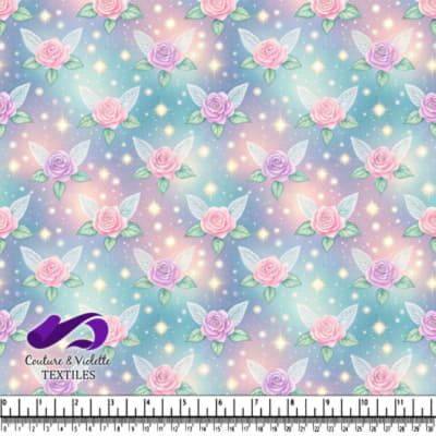 Fairy Rose Pattern on Pastel Galaxy Background