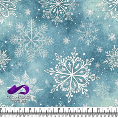 Motif de Flocon de Neige Hivernal Bleu