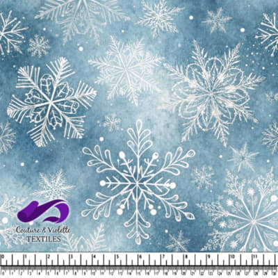 Motif de Flocon de Neige d'Hiver sur Fond Bleu