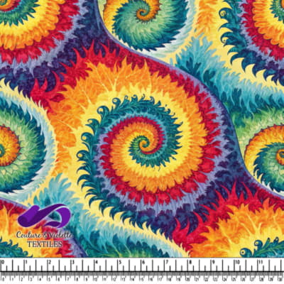 Tissu à Motif Spirale Arc-en-Ciel Vibrant