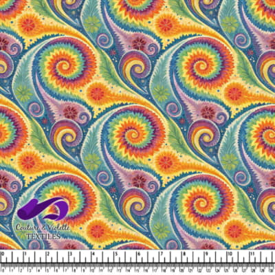 Vibrant Colorful Paisley Spiral Pattern