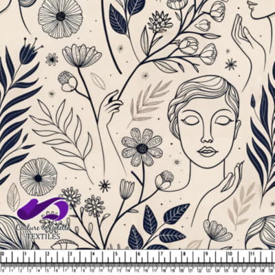 Botanical Dreams and Serene Faces