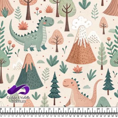 Mignons Dinosaures dans une Scène Forestière