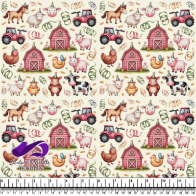 Motif de Célébration d'Animaux de Ferme