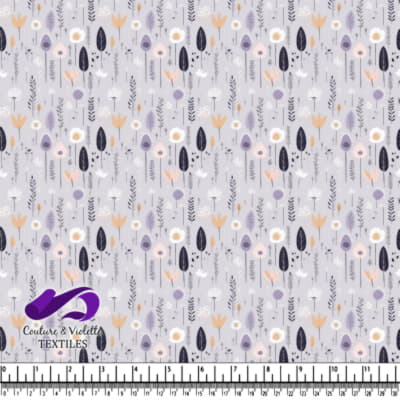 Delicate Floral Pattern on Soft Grey Background