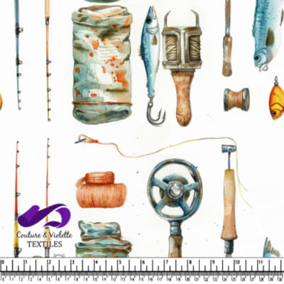 Vintage Fishing Gear Pattern