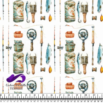 Vintage Fishing Gear Pattern