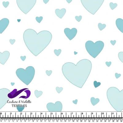 Blue Heart Pattern on White Background