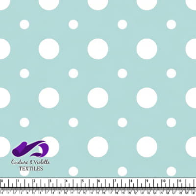 Soft Blue Polka Dot Fabric Pattern