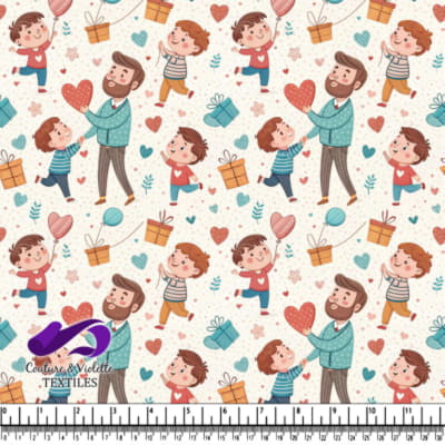 Father and Kids Love Celebration Pattern