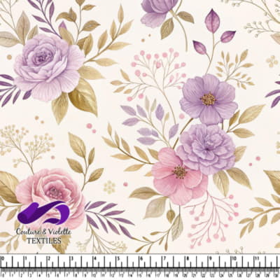 Motif Floral Vintage en Pastels Doux