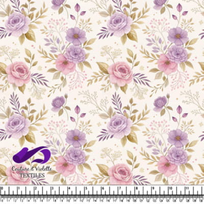 Motif Floral Vintage en Pastels Doux