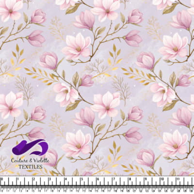 Motif Floral de Magnolia Rose Doux