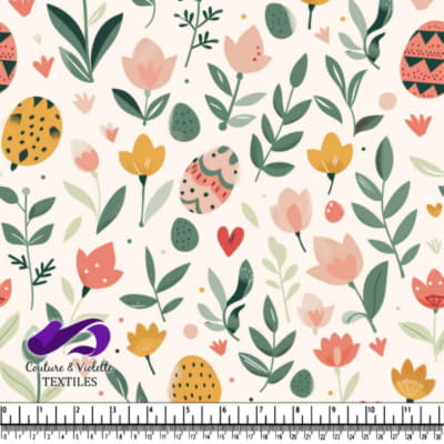 Floral Easter Egg Spring Pattern
