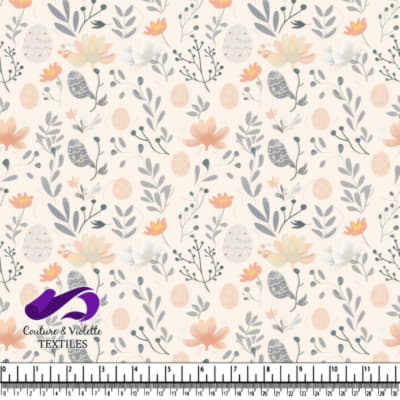 Motif Floral Pastel de Pâques