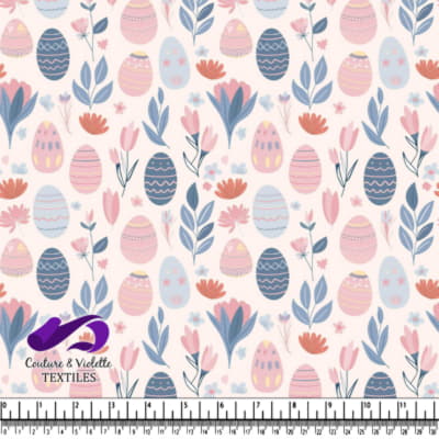 Motif d'Œufs de Pâques Pastels et de Fleurs de Printemps