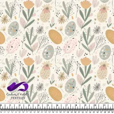 Soft Pastel Floral and Egg Pattern