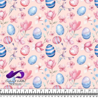 Pastel Easter Eggs and Spring Flowers Pattern