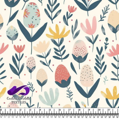 Motif Floral Pastel Doux