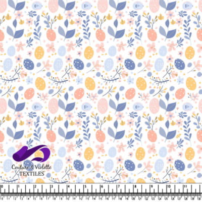 Motif de Fleurs et Oeufs de Pâques