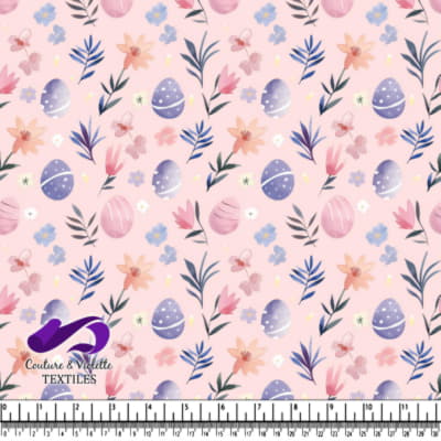 Motif Floral de Pâques avec des Oeufs Violets