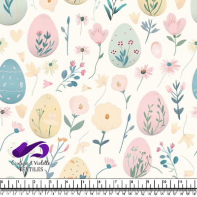 Motif d'Oeufs de Pâques Pastel et Fleurs de Printemps